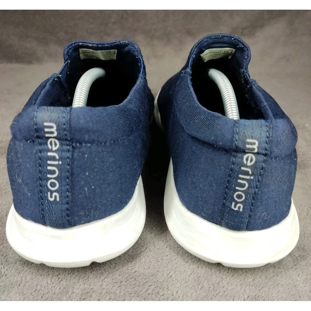 Merinos Wool Navy Blue Mens Slip On Size 13 Shoes Lightweight Comfort Casual - Picture 4 of 8